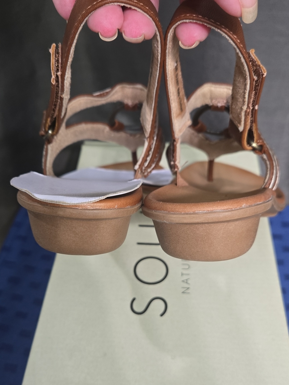 SOUL Naturalizer Women's Brown Tan Braided T-Strap Slingback Sandals - Picture 4 of 14